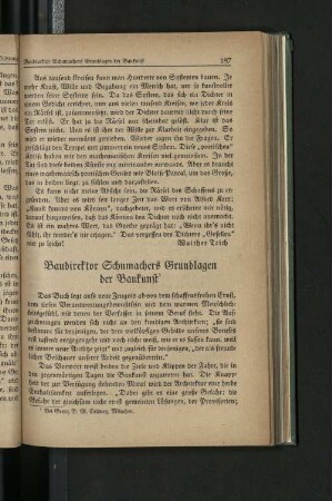 Baudirektor Schumachers Grundlagen der Baukunst