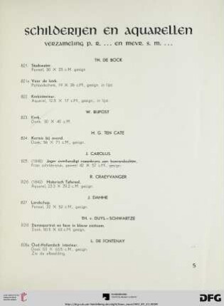 Schilderijen en aquarellen (Nr. 821-924)