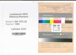 Entnazifizierung Erich Lehmann , geb. 23.10.1903 (Kraftfahrer)