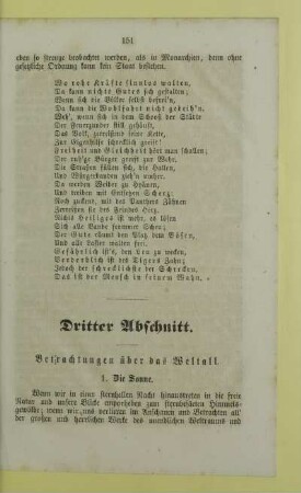 Dritter Abschnitt. Betrachtungen über das Weltall