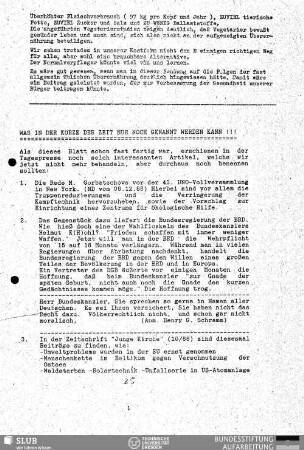 Was in der Kürze der Zeit nur noch genannt werden kann