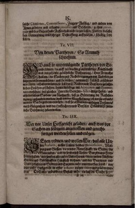 Tit. VII. Von denen Partheyen/ So Armuth schwehren