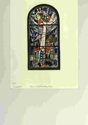 Entwurf für ein Glasfenster in der Evangelischen Kirche in Battenberg-Laisa