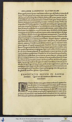 Exhortatio Brevis
