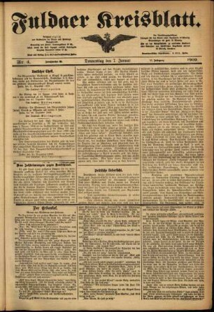 Ausgabe vom Donnerstag, den 07. Januar 1909.