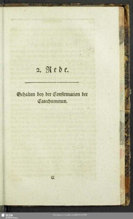 2. Rede. Gehalten bey der Confirmation der Catechumenen