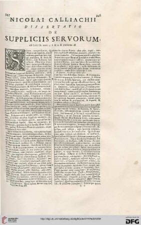 Dissertatio de Suppliciis Servorum