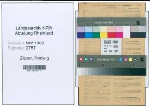 Entnazifizierung Hedwig Zipper , geb. 15.12.1892 ()