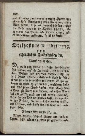 Dreizehnte Abtheilung. Von eigentlichen Zuckerbäckereien.