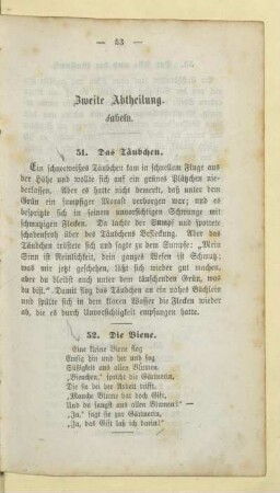 Zweite Abtheilung. Fabeln