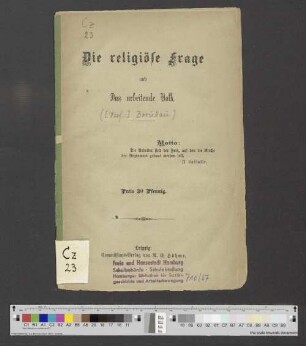 Die religiöse Frage und Das arbeitende Volk
