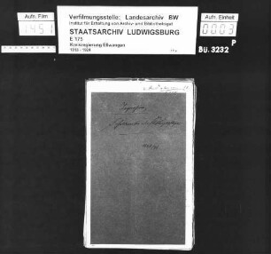 Schuldenwesen der Stiftungspflege Ingersheim sowie der Kirchengemeinde und Stiftungspflege Altenmünster, Gde. Ingersheim