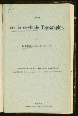 Ueber cranio-cerebrale Topographie