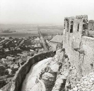 Sümeg. Blick von der Burg nach Westen über den Ort