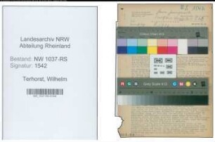 Entnazifizierung Wilhelm Terhorst , geb. 13.03.1890 (Werkmeister)
