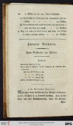 Zweyter Abschnitt: Vom Geschlechte der Wörter