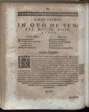 Liber Primus. In Quo De Sensus Nocte Disseritur