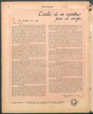 Cartas de un argentino que se enoja : El último del año