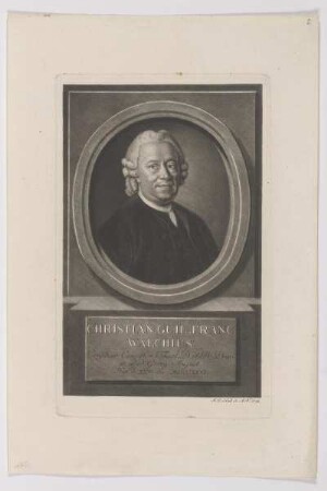 Bildnis des Christian Guil. Franc. Walchius