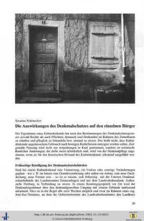 Die Auswirkungen des Denkmalschutzes auf den einzelnen Bürger