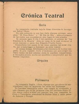 Crónica teatral