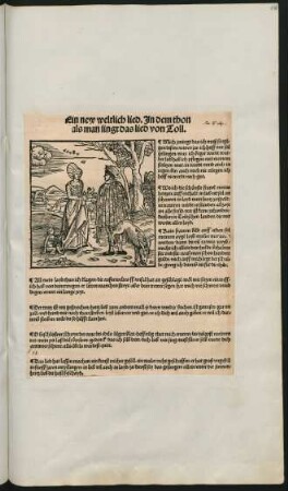 Ein new weltlich lied. In dem thon|| als man singt das lied von Toll.|| : Mich zwingt das ich muß singe[n]/|| gen disem newen jar/ ...