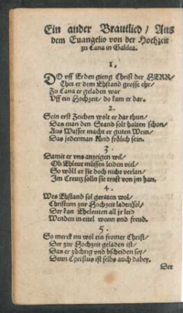 Ein ander Brautlied ...