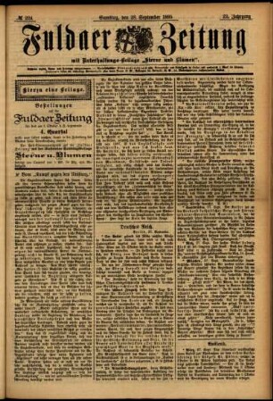 Erste Ausgabe vom Samstag, den 28. September 1895.