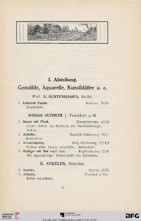 Gemälde, Aquarelle, Kunstblätter u.a. (Nr. 1-235)