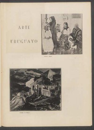 Arte uruguayo : "Velrio" (Rose) [y] "Paisaje" (J. Cúñeo)