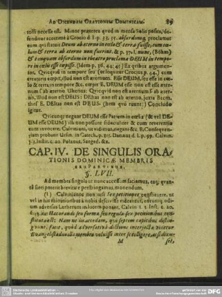 Cap. IV. De Singulis Orationis Dominicae Membris seu Partibus