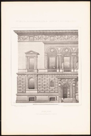 Palais, Detail: Ansicht (aus: Baukunst der Renaissance, Entwürfe von Studirenden unter Leitung von J. C. Raschdorff, I. Jahrgang, Berlin 1880)