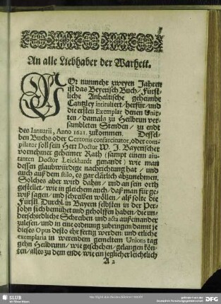 An alle Liebhaber der Warheit