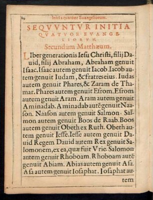 Sequuntur Initia Quatuor Evangeliorum.