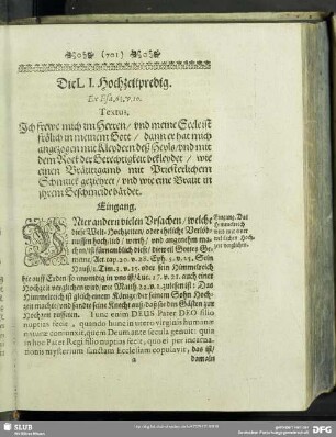 Die LI. Hochzeitpredig. Ex Esa.61.v.10