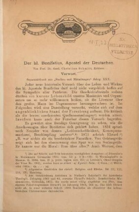 Der hl. Bonifatius, Apostel der Deutschen
