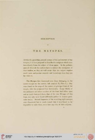 Description of the metopes