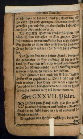Der CXXVII. Psalm.