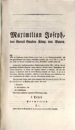 Constitution für das Königreich Baiern 1808