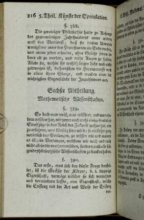 Sechste Abtheilung. Mathematische Wissenschaften.