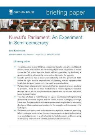 Kuwait's parliament : an experiment in semi-democracy
