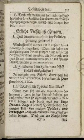 Etliche Beschluß-Fragen.