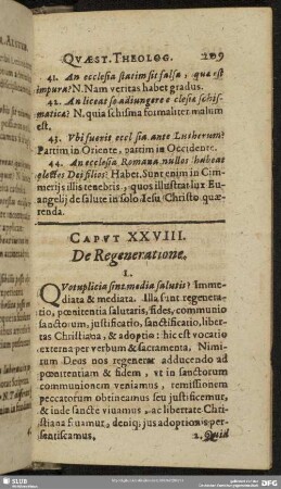Caput XXVIII. De Regeneratione