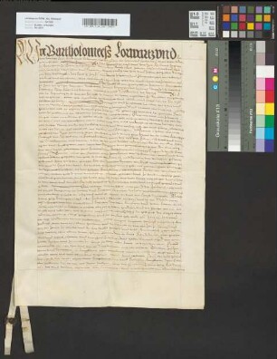 Revers der Eheleute Barthol. und Cecilie Lorwartz, Bürger zu Köln, über die Ablösbarkeit der ihnen von Erzbischof Friedrich von Köln auf den Rheinzoll zu Linz verschriebenen Renten für hergeliehene Kapitalien.