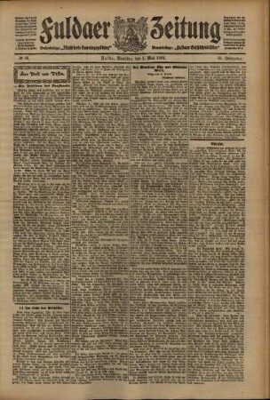 Dritte Ausgabe vom Samstag, den 01. Mai 1909.