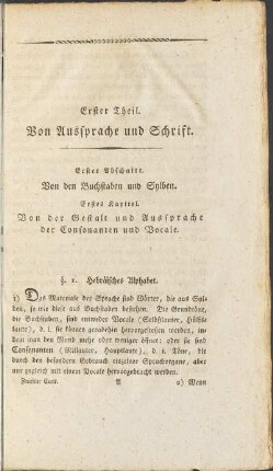 Erster Abschnitt. Von den Buchstaben und Sylben.