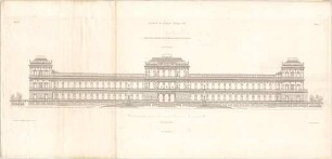 Neureuther, Gottfried von; München; Akademie der bildenden Künste - Hauptfassade (Aufriss)