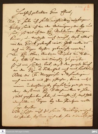 Brief von August Hermann Francke an Heinrich Julius Elers.