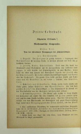 Dritte Lehrstufe. Allgemeine Erdkunde