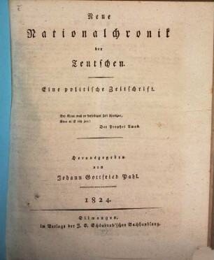 Neue Nationalchronik der Teutschen : eine politische Zeitschrift. 5, 5. 1824